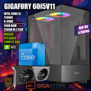 Desktop Gaming I5 12400F RTX 4060 16GB RAM 256GB + 512GB SSD W11